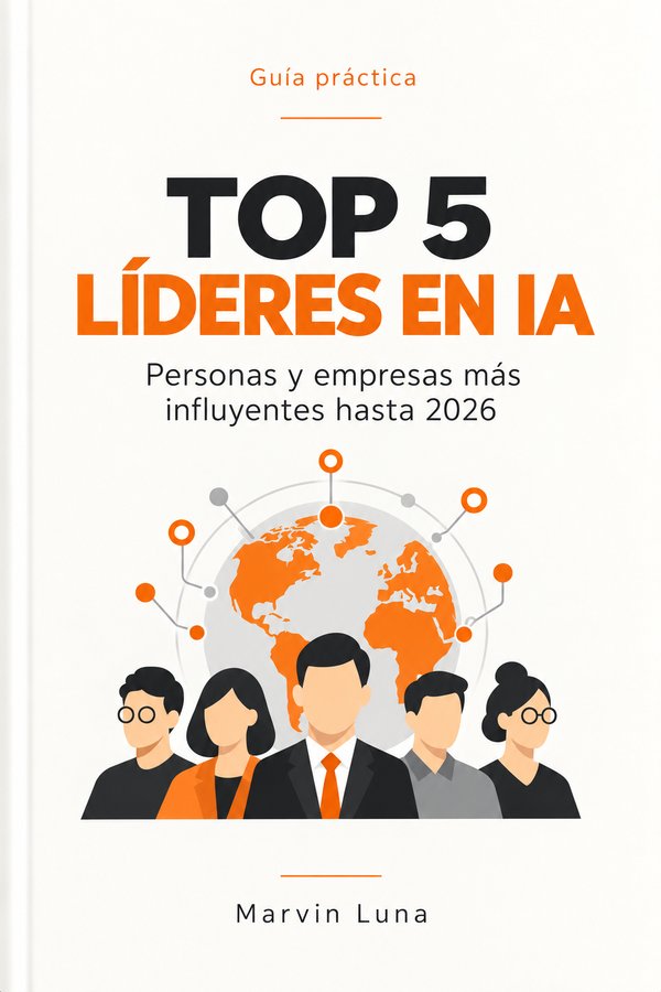 Portada guía Top 5 líderes en IA – Marvin Luna